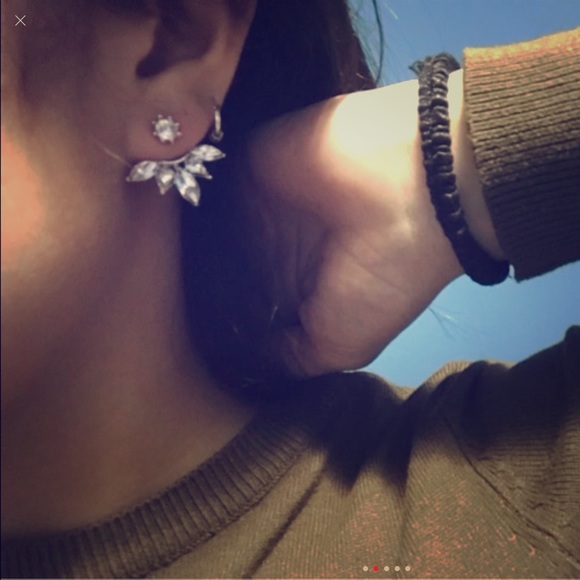 ✨Sexy Crystal Holiday Party EarJacket Bling Studs - Picture 3 of 8