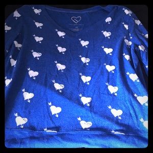 Blue and white heart shirt