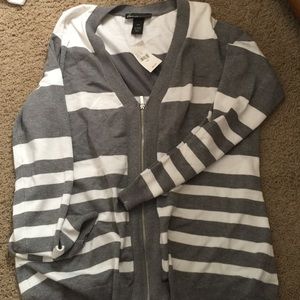 Grey and white Lane Bryant sweater