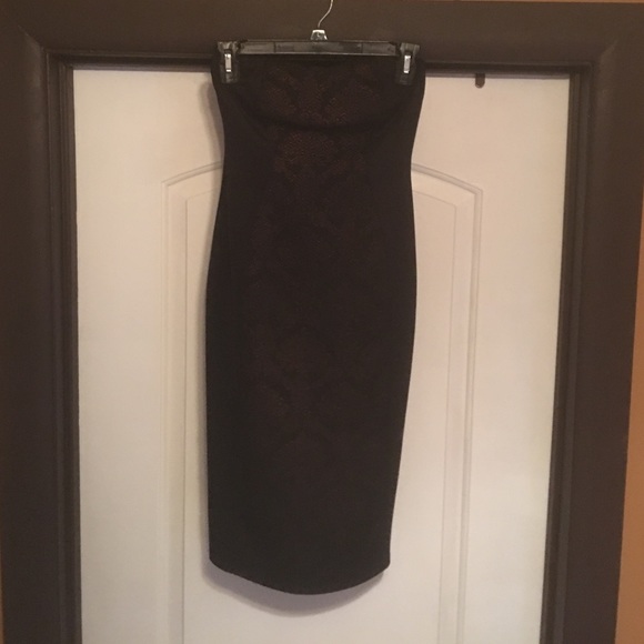 Strapless black dress