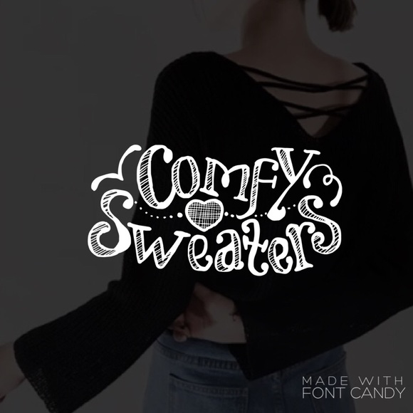 🍁FALL🍁Lace up sweater top (Black) - Picture 5 of 5