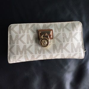 Authentic White Michael Kors signature wallet