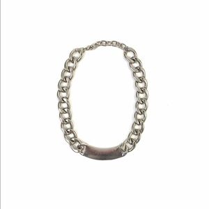 Silver Metal Chain Link Necklace