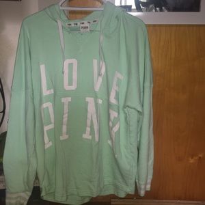 Victoria's Secret mint colored sweatshirt