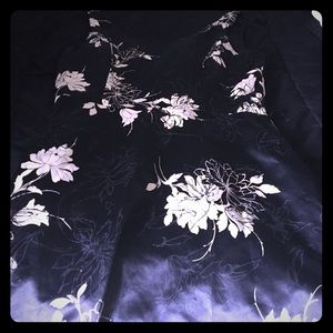 Vintage Black and Tan flowers dress