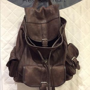 Vintage cowhide leather back pack