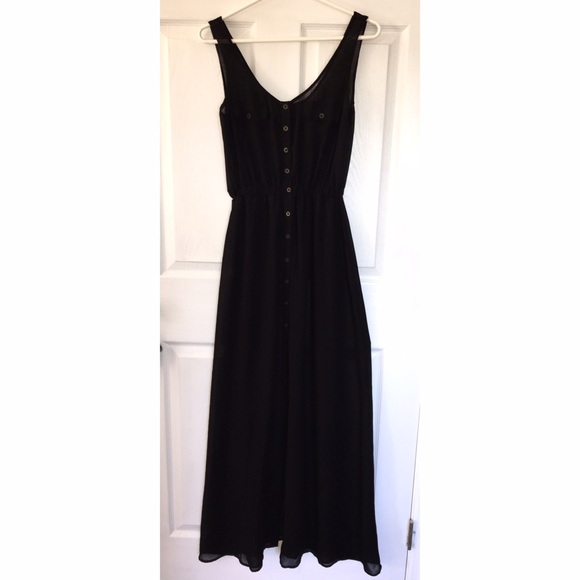 Button front maxi dress