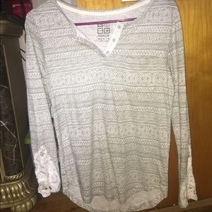 Grey & white tribal long sleeve