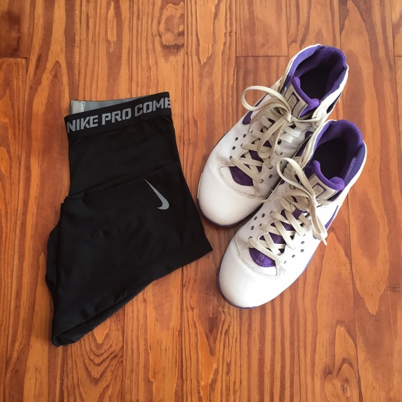 Nike Shoes - Purple and White Nike Basketball Sneakers