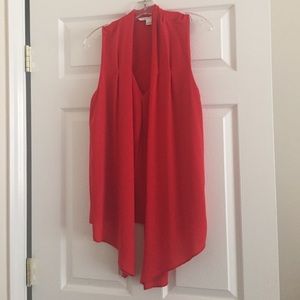 Diane Von Furstenberg Red Silk Scarf Blouse