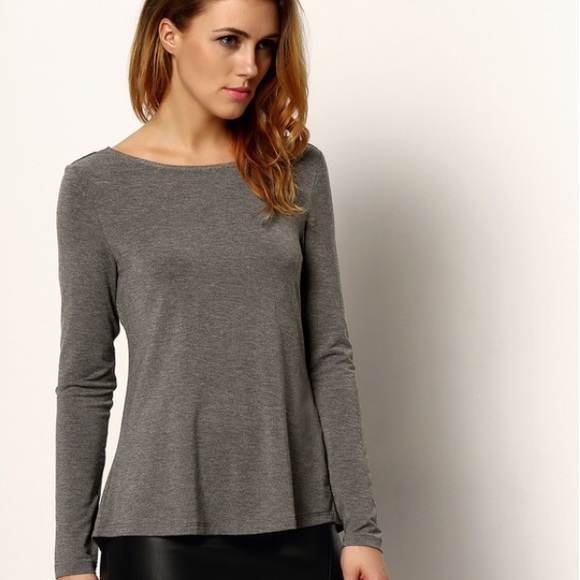 Gray Cross-Back Top • CLEARANCE - Picture 2 of 3