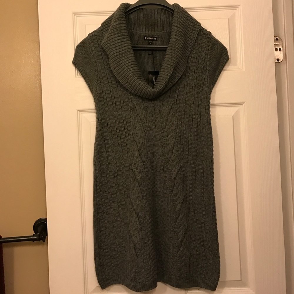 Cowl neck sweater dress
