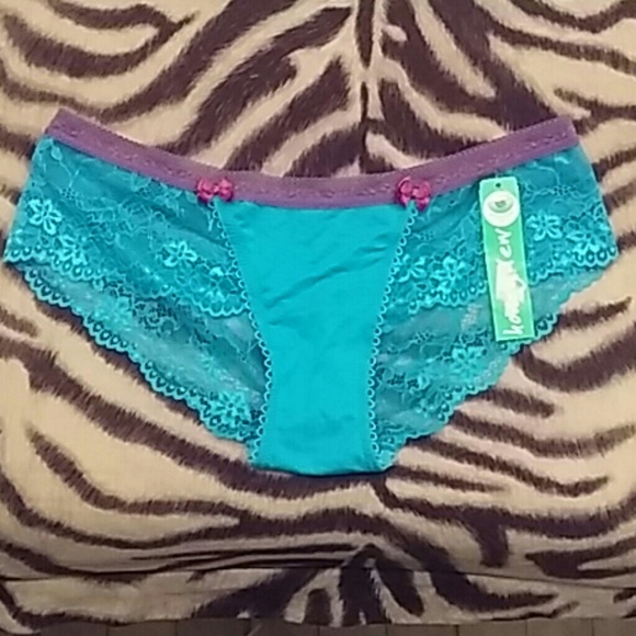 Large Honeydew Blue Lace Hipster Panty