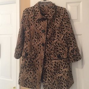 Leopard print 3/4 length jacket