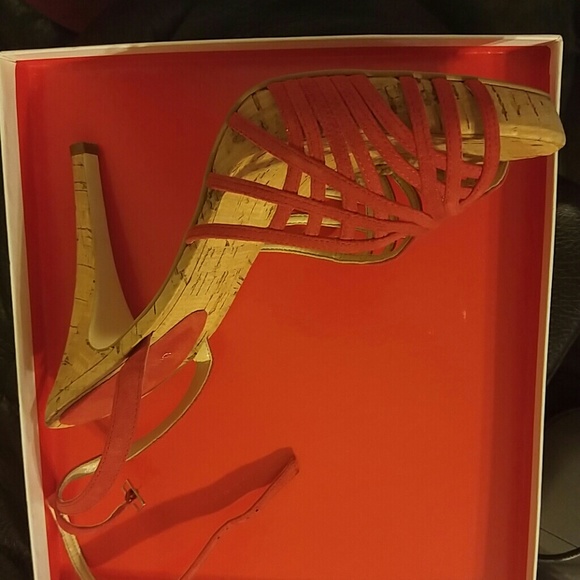 Suede and cork Calvin Klein ankle strap shoes - Picture 3 of 4