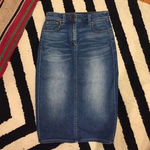 Jcrew denim pencil skirt