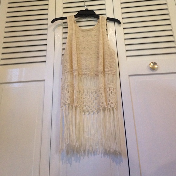 Crochet fringe vest