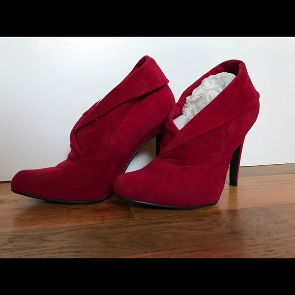 Red ankle booties