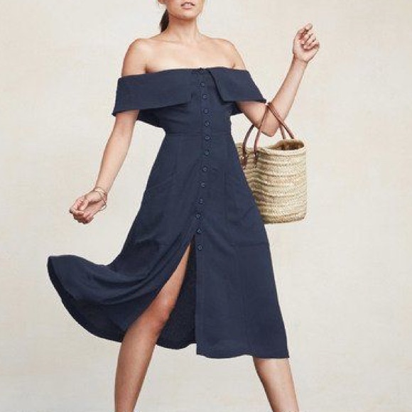 Deep Blue REFORMATION Mariana Dress Size 2
