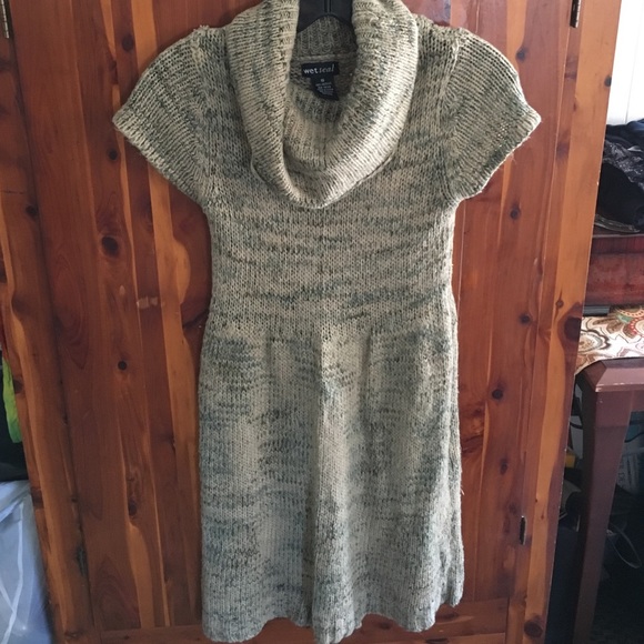 Cowl-neck Sweater Dress