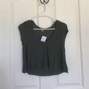 Urban Outfitters Olive Crop Top