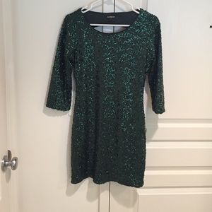 Green Sequin Express Dress
