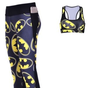 Batman athletic workout set. Crop & sports bra.