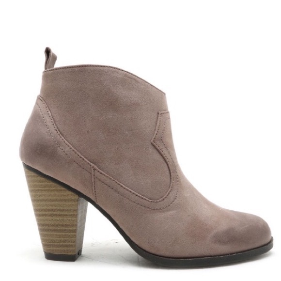 Taupe beautiful side zip booties - Picture 2 of 3