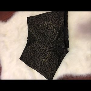 Gold leopard shorts