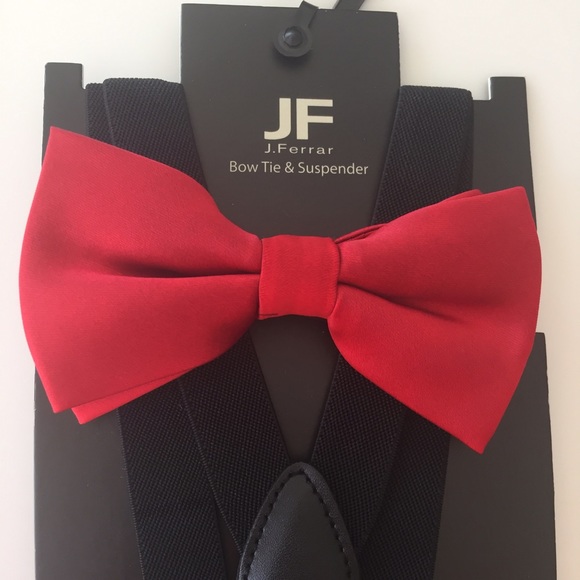 Red Bow Tie and black suspender
