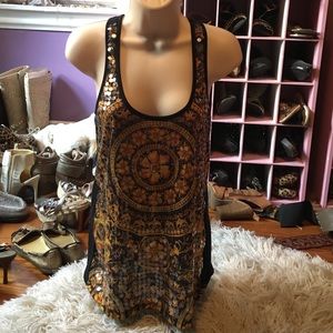 Black and gold racerback tank