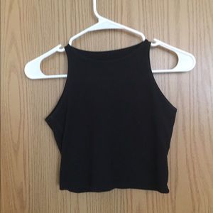 American Apparel Black Crop Tank