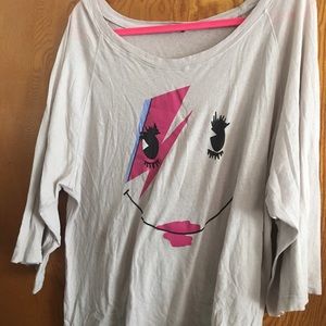 Wildfox pink Bowie  face shirt