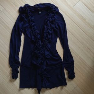 INC navy blue cardigan size S