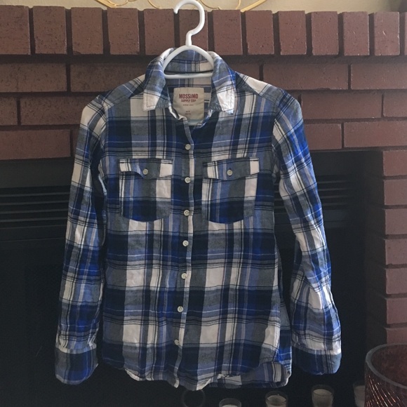 Blue white flannel