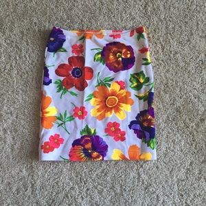 Neon floral mini skirt