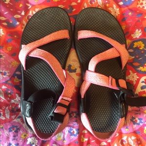 Custom Pink Chacos Size 7