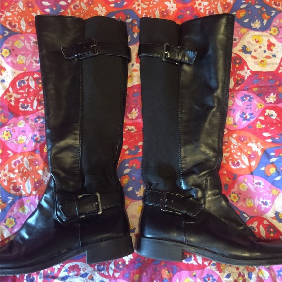 Black Leather Riding Boots Size 7