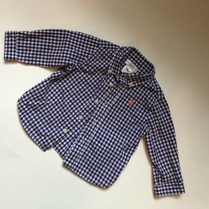 Ralph Lauren baby navy plaid gingham shirt