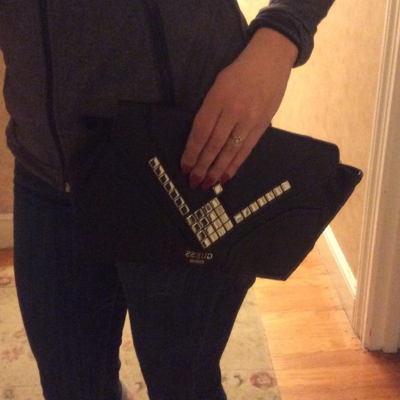 Black Guess Clutch with silver studs - Picture 4 of 4