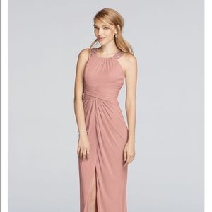 Long beaded U neck beaded Dress