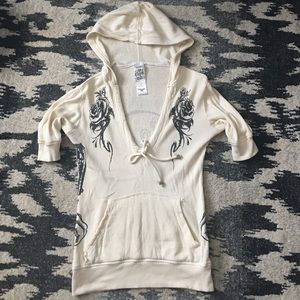 Crash and burn half sleeve hoodie