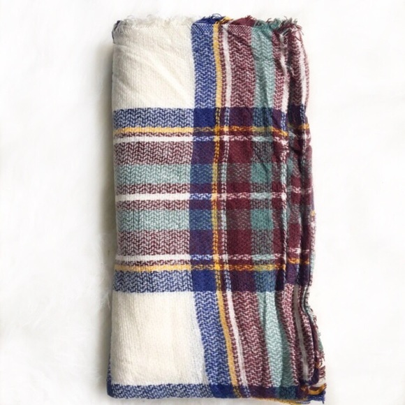 Accessories - LAST ONE • Teal Plaid Blanket Scarf