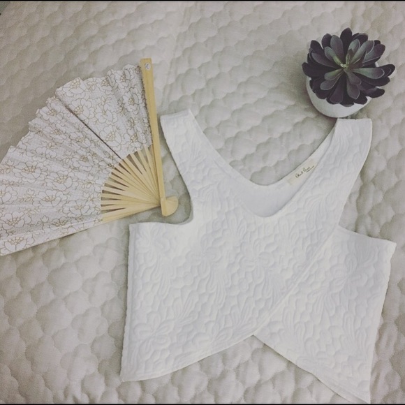 Black Bead White Crop Top