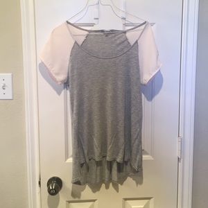 Grey & White Top