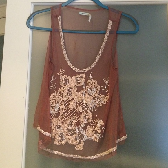 Pink mesh top with beading from Urban Outfitters