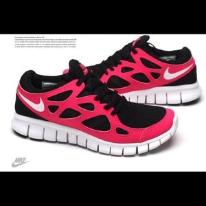 Black and pink Nike shoes. Size 9.