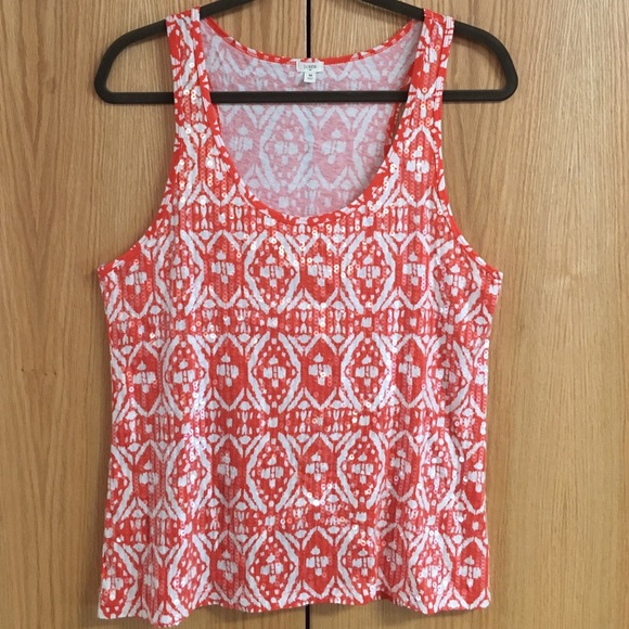 J.Crew Sequin Tribal Razorback Tank