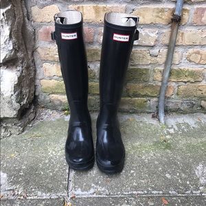Hunter Original Black Adjustable Rain Boots