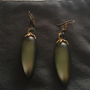 Alexis Bittar Forest Green Lucite Drop Earrings
